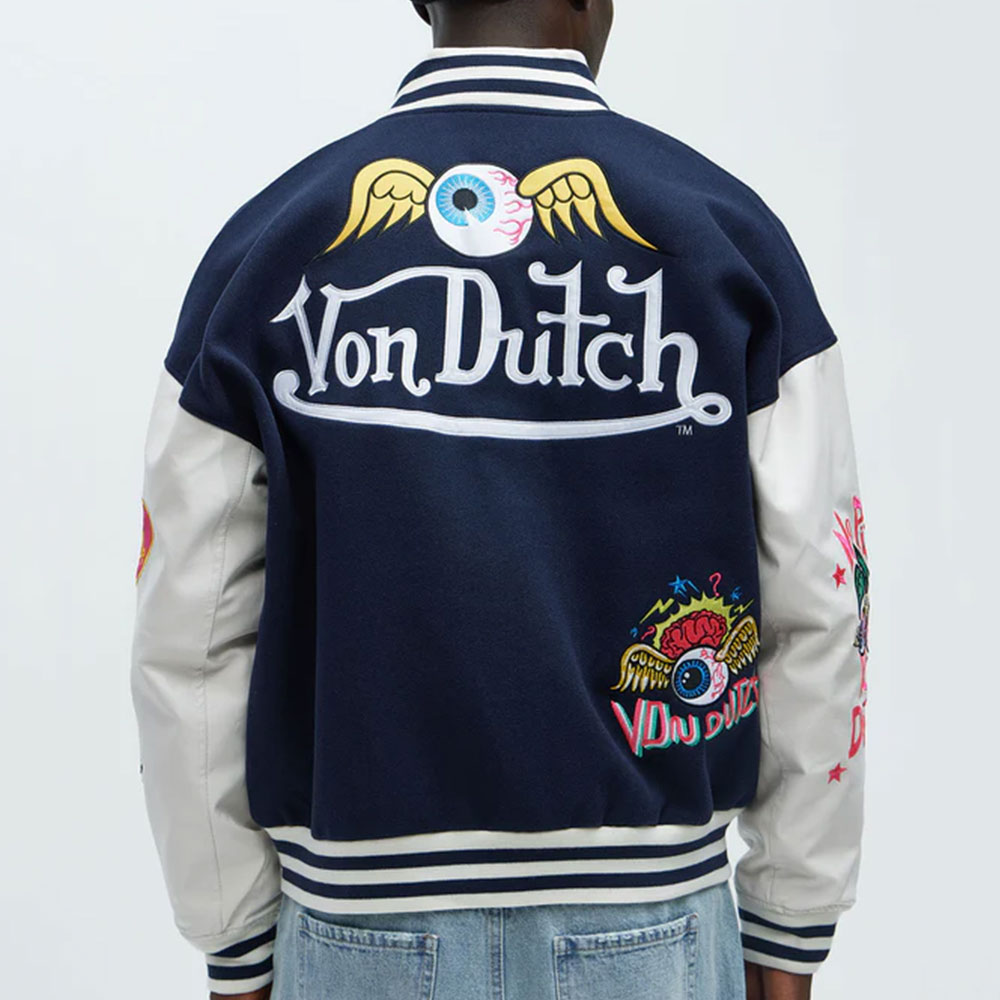 Von Dutch Eyeball Varsity Jacket - Navy/combo - Image 2