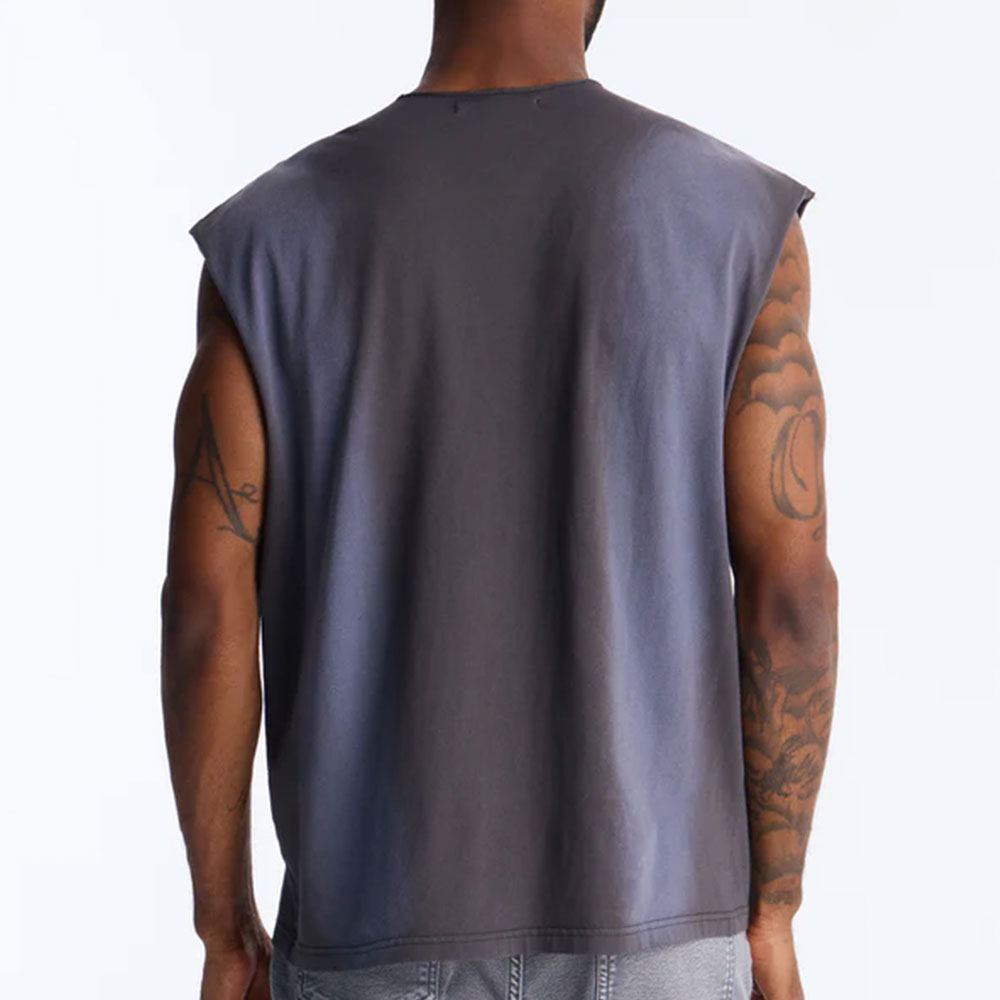 Cross Stone Muscle Tank Tee Shirt - Black - Image 2