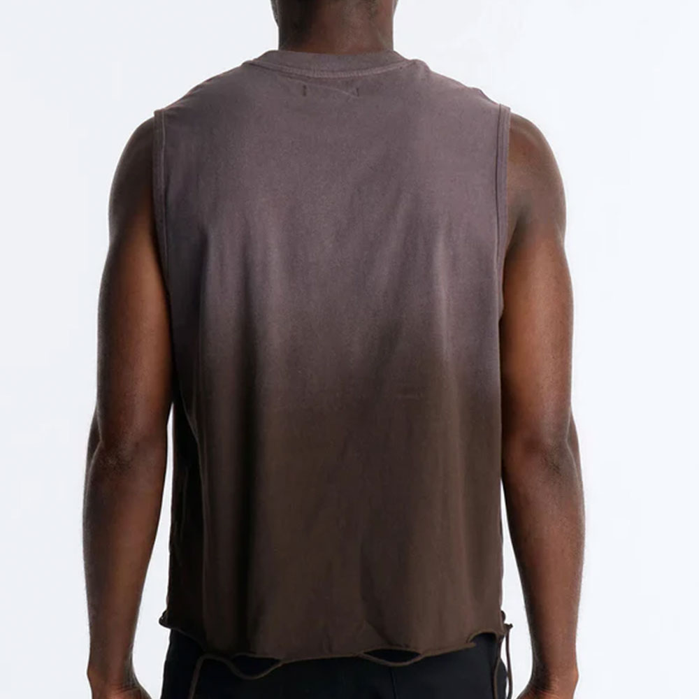 Washed Embellished Muscle Tee - Taupe - Image 2